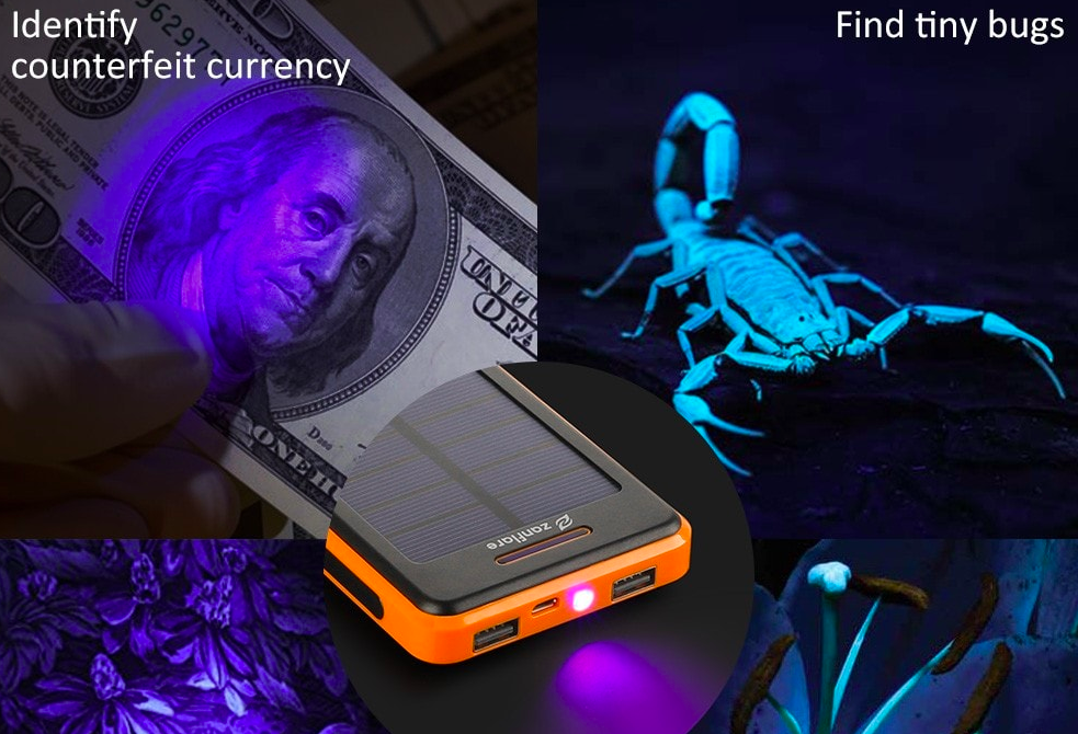 uv light uses solar power bank