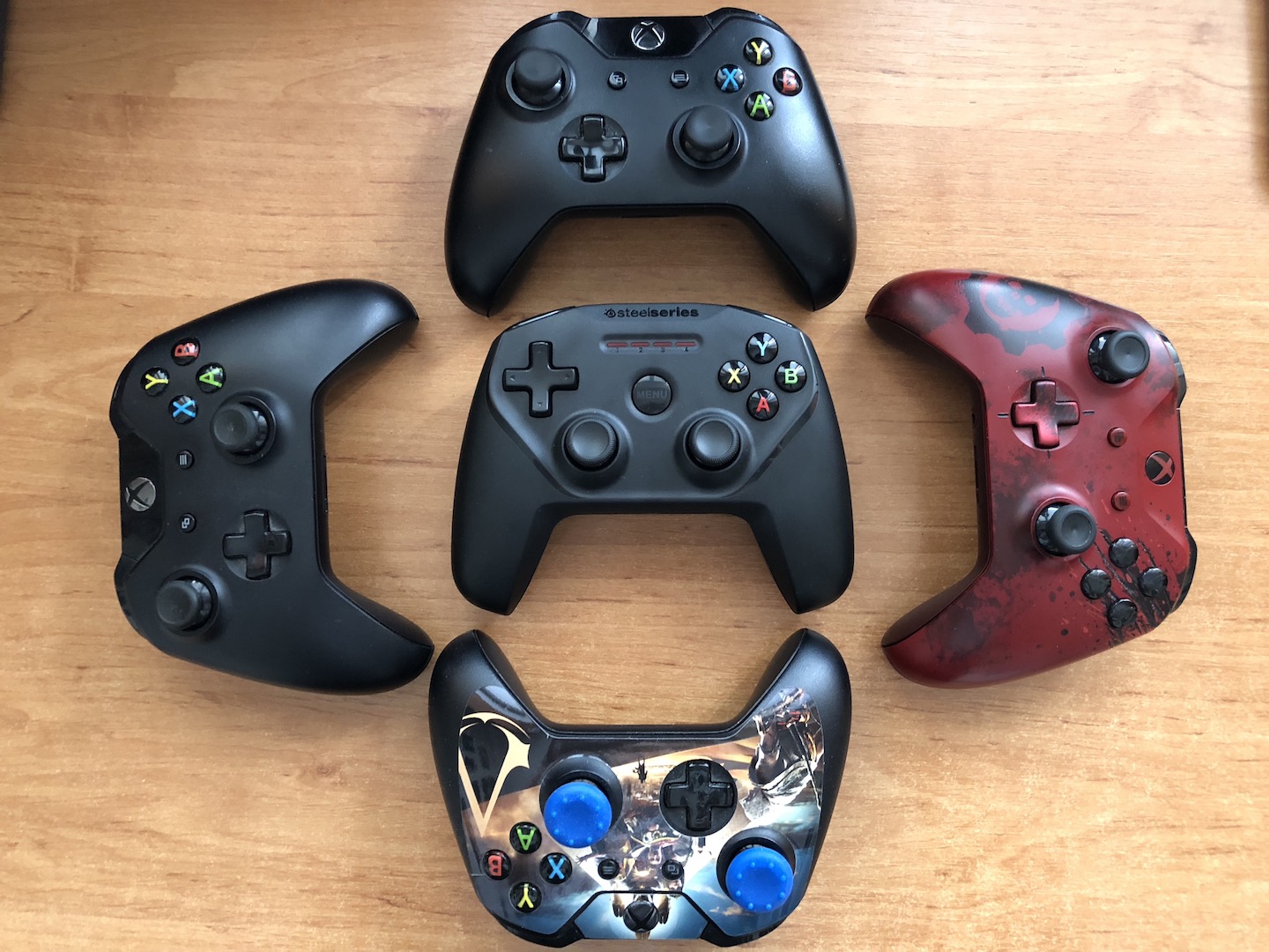 various gaming controllers