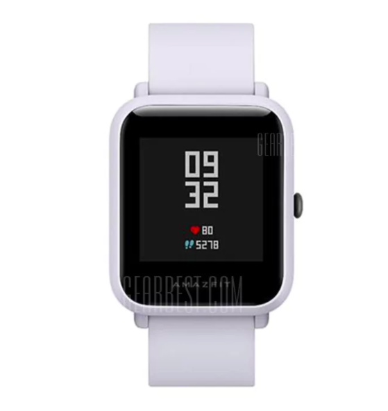 white smartwatch front view