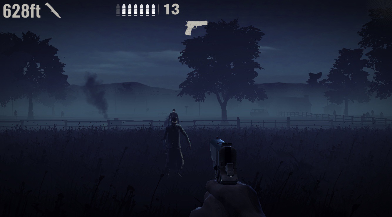 zombie shooter night scene