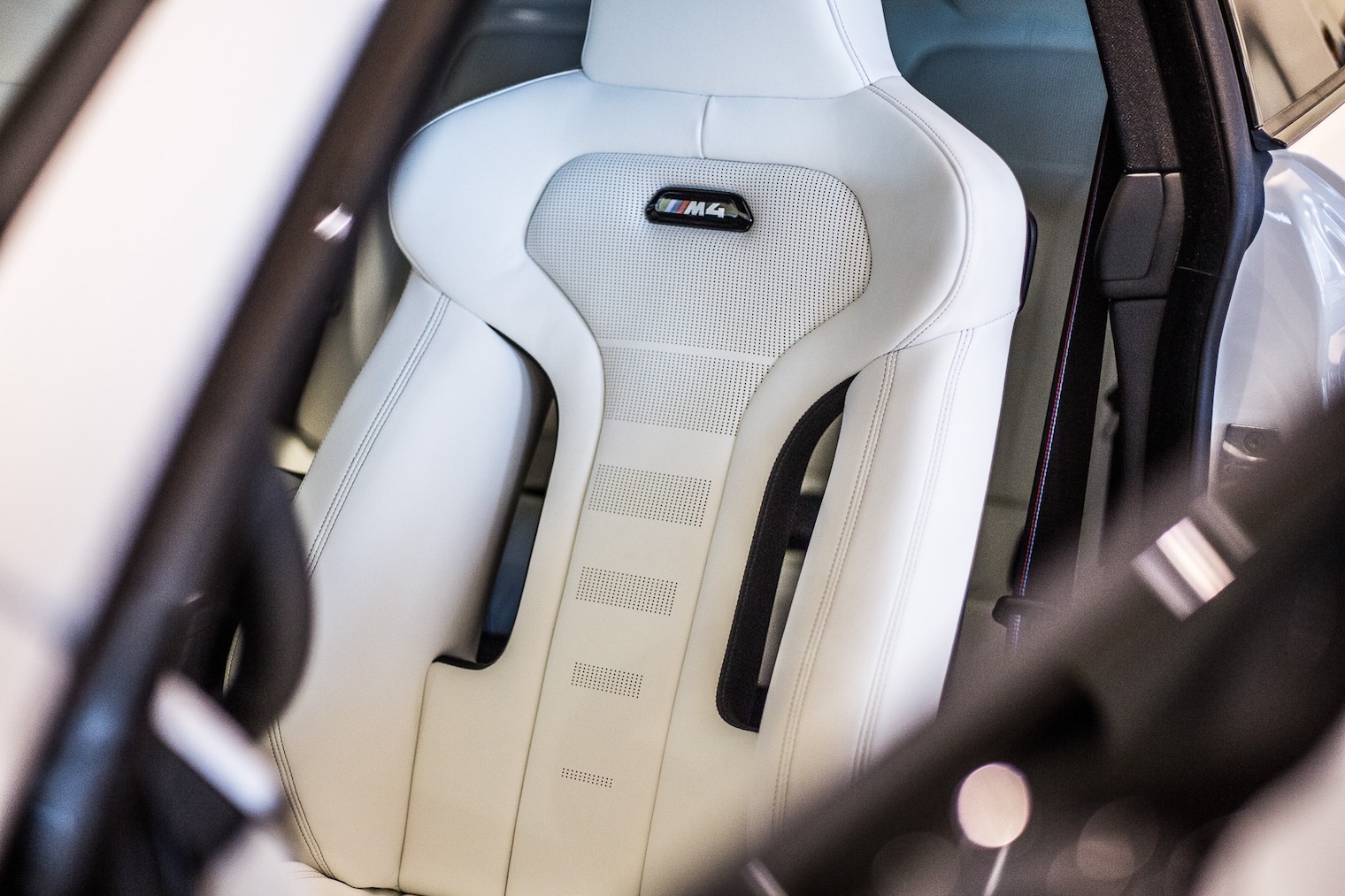 car interior white seat