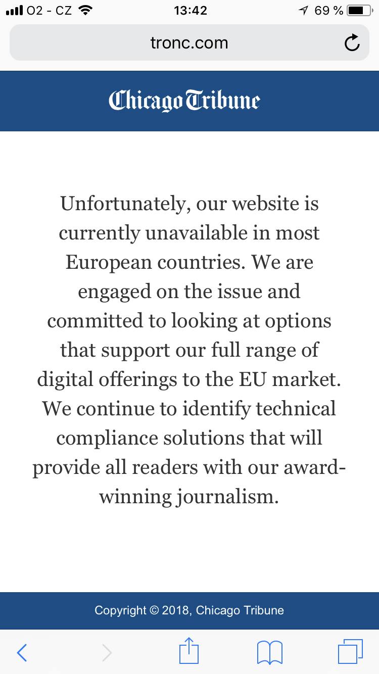 chicago tribune unavailable message