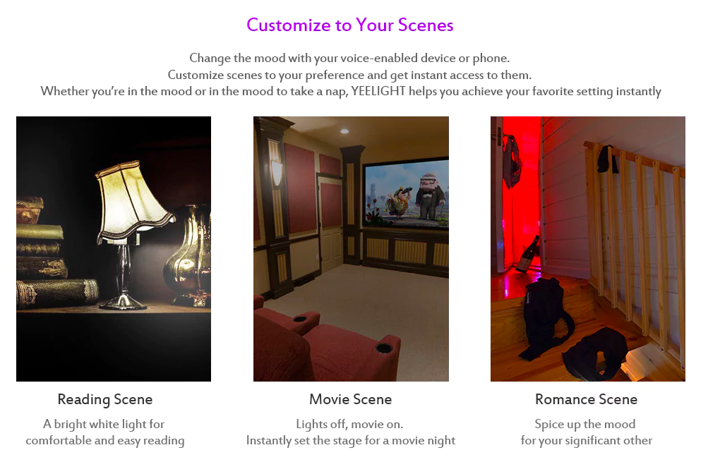 customize lighting scenes
