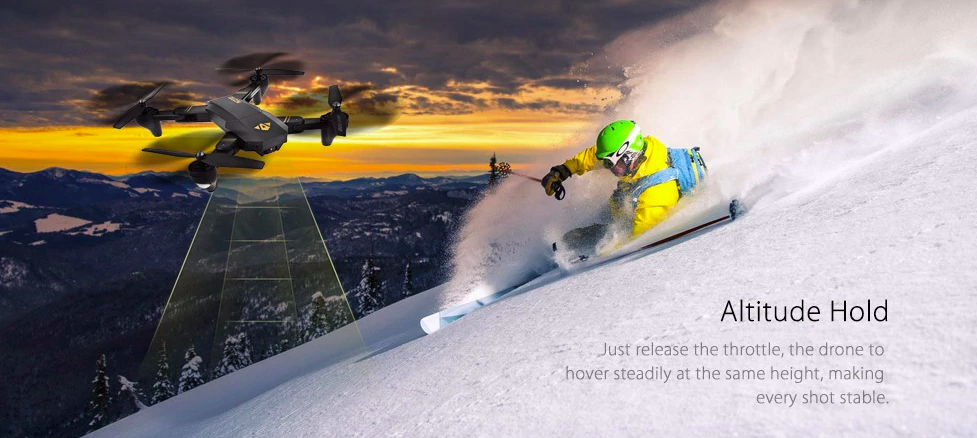 drone altitude hold skiing