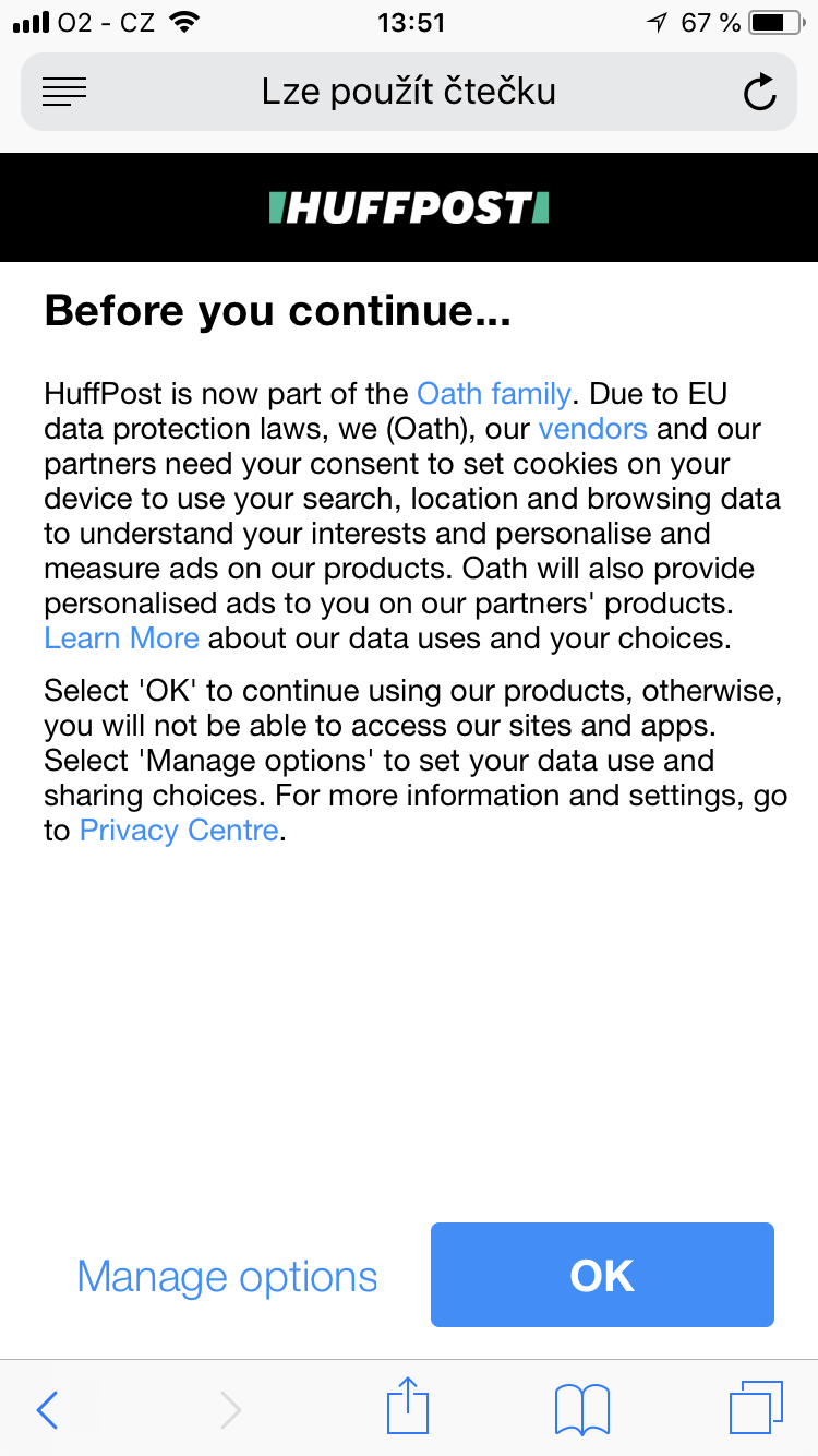 huffpost cookie consent