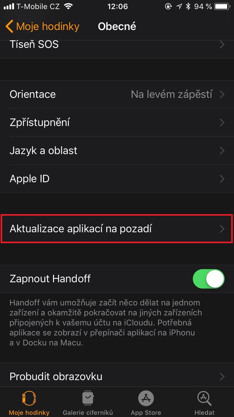 iphone background app refresh settings