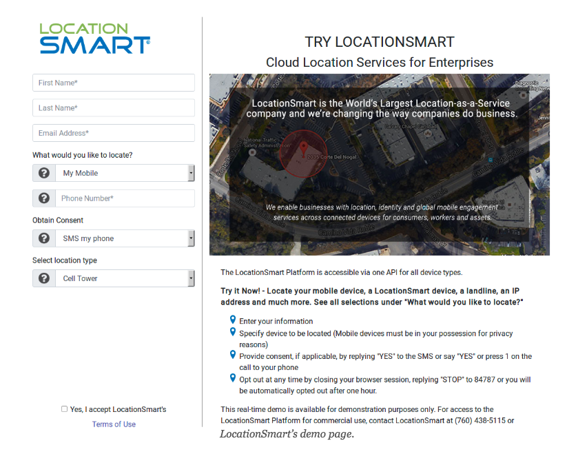 location smart demo page