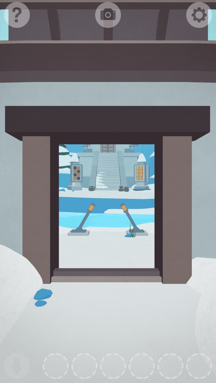 open door snowy path