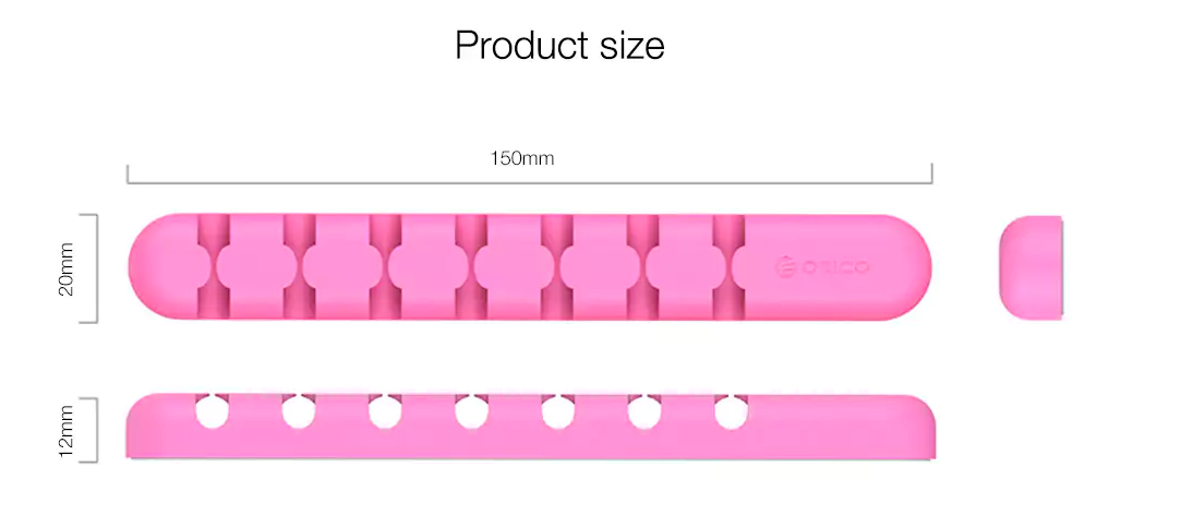 pink cable holder dimensions