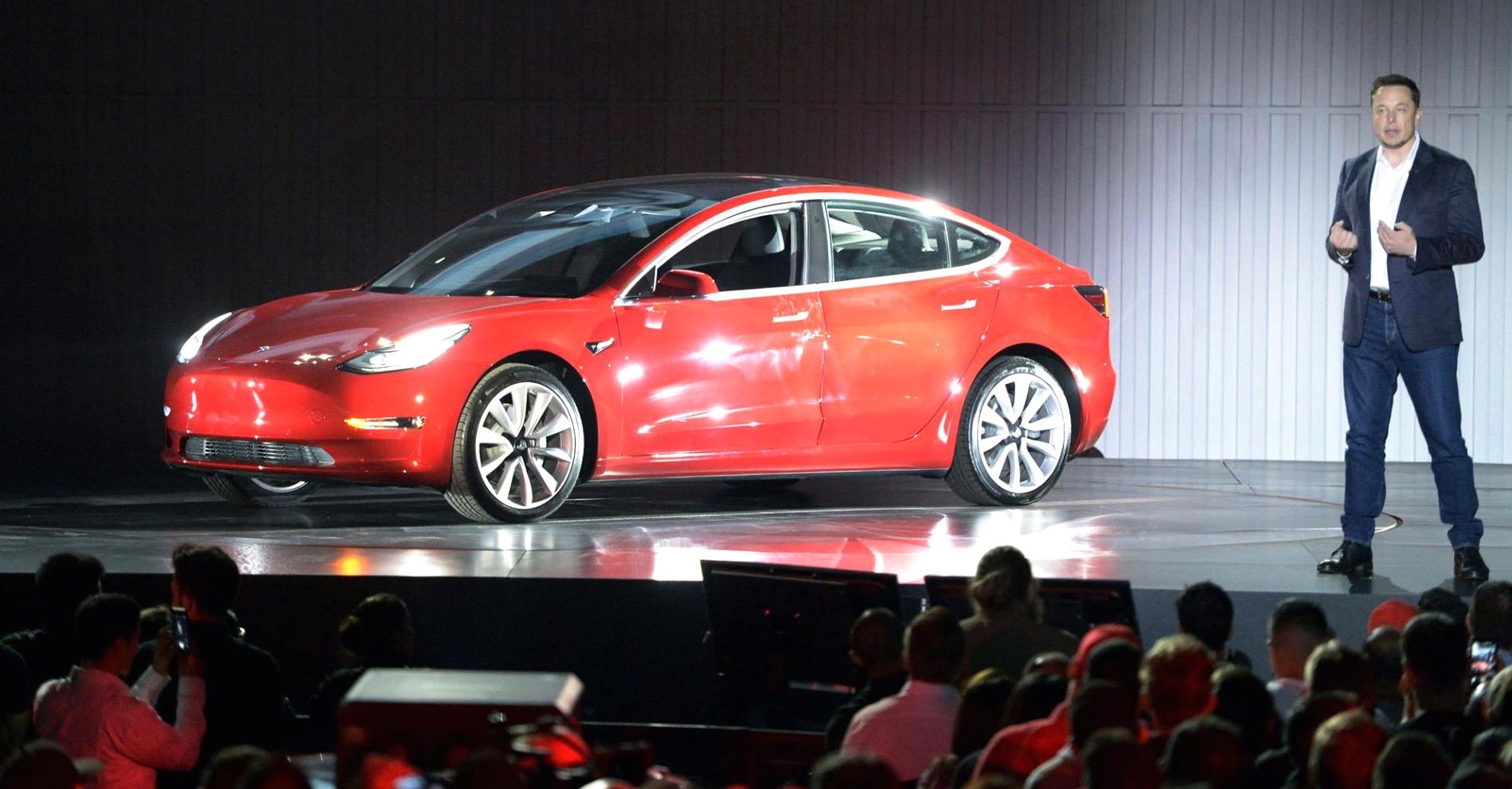 red car presentation stage