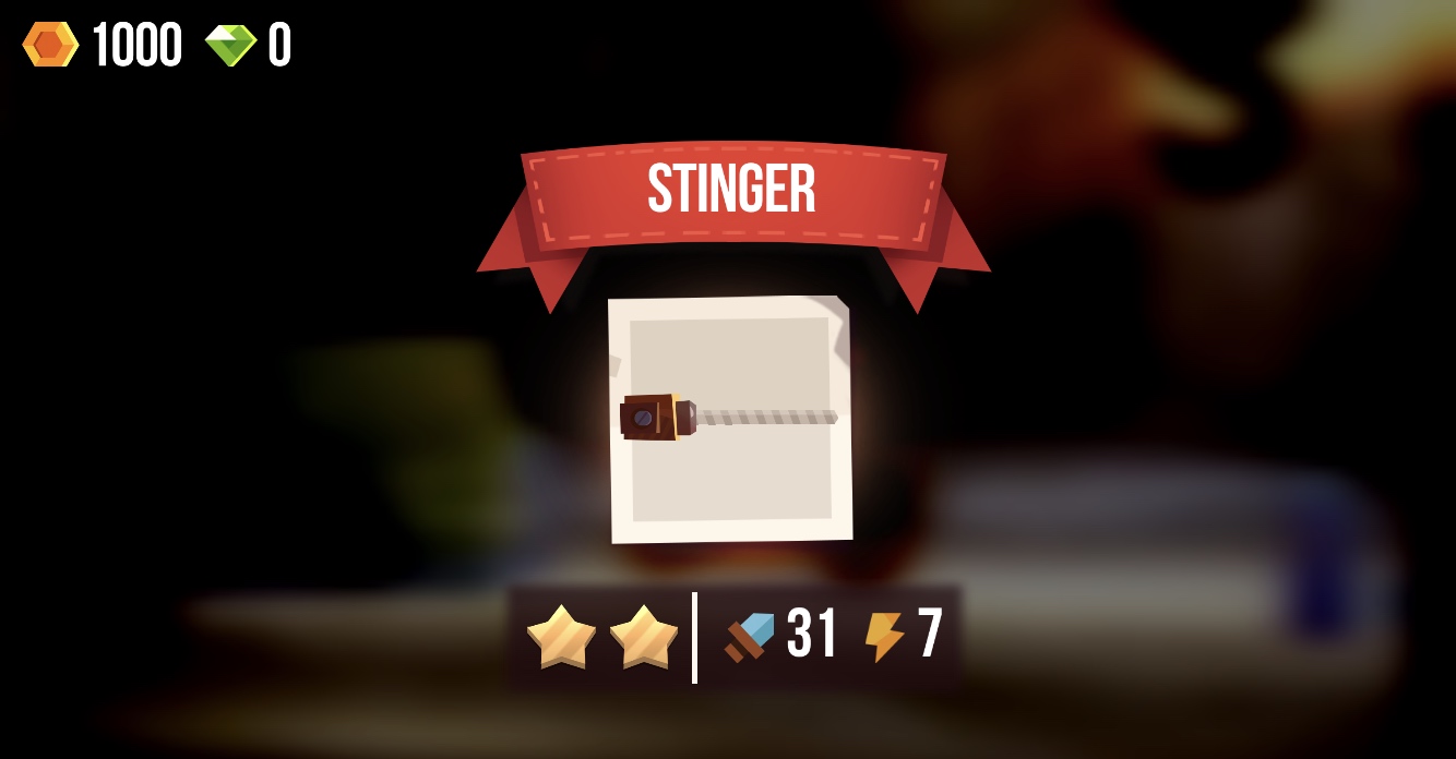 stinger item display