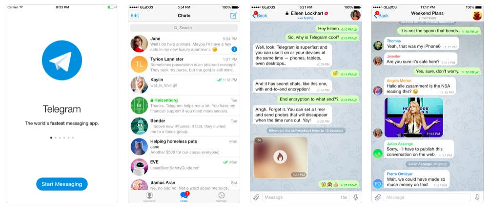 telegram messaging app interface