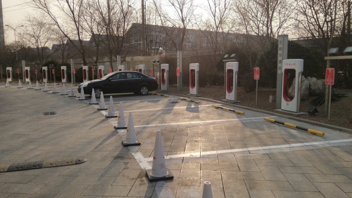 tesla supercharger parking