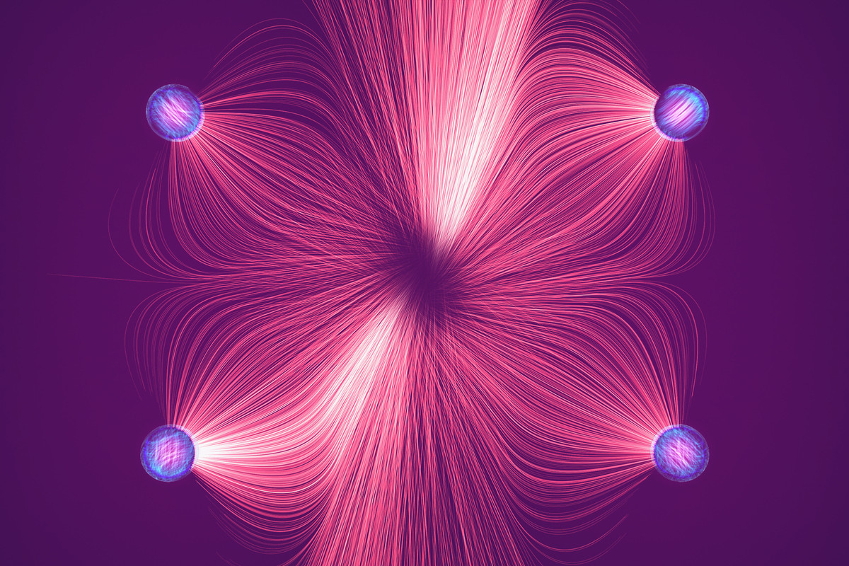 abstract digital art pink spheres