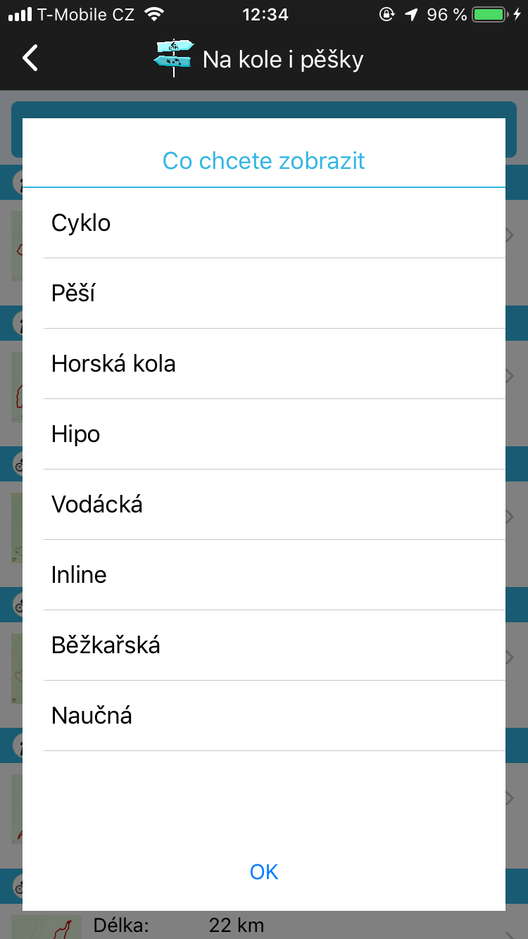 activity type selection