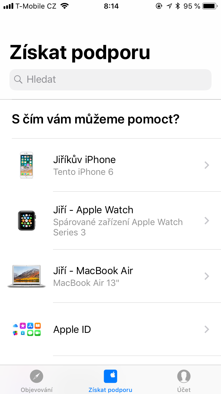 apple support device list