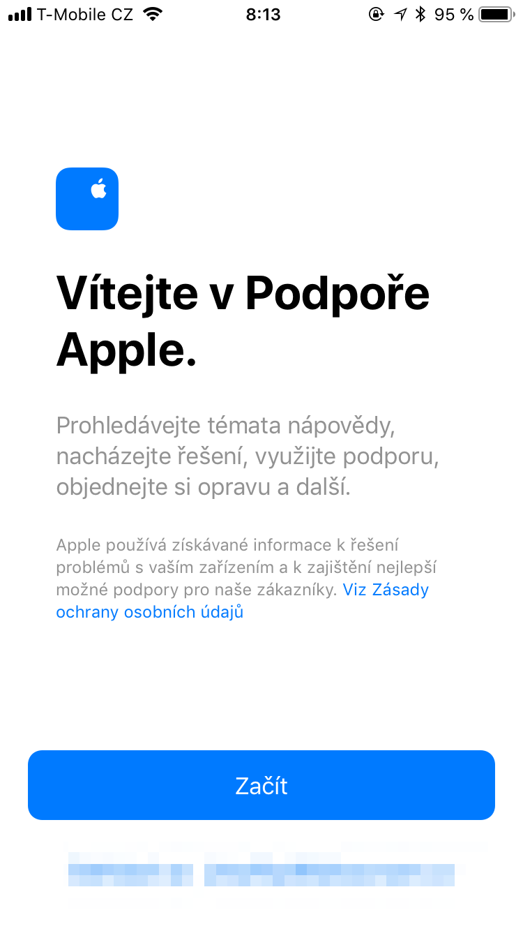 apple support welcome screen