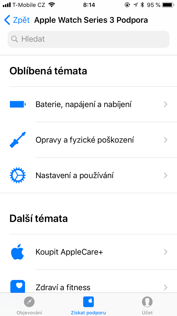 apple watch support topics