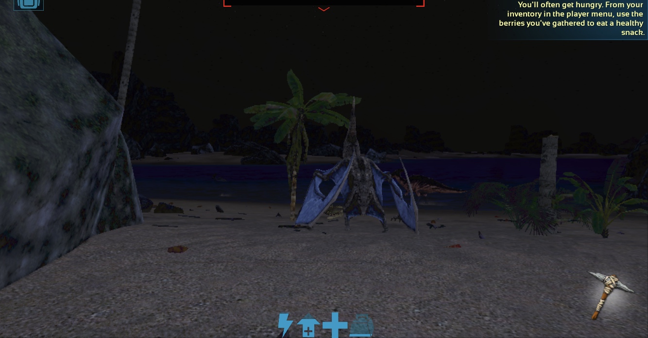 beach scene with pterodactyl