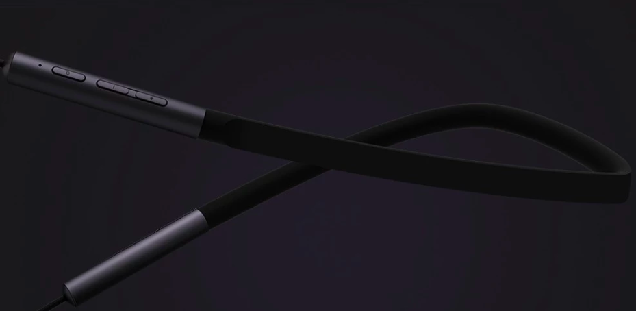 black neckband earphones