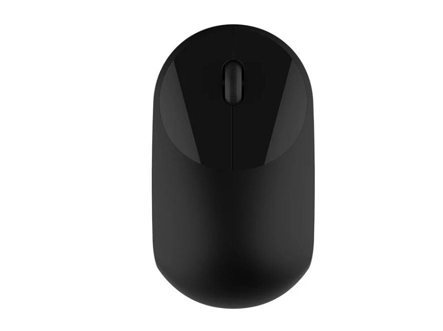 black wireless mouse top view