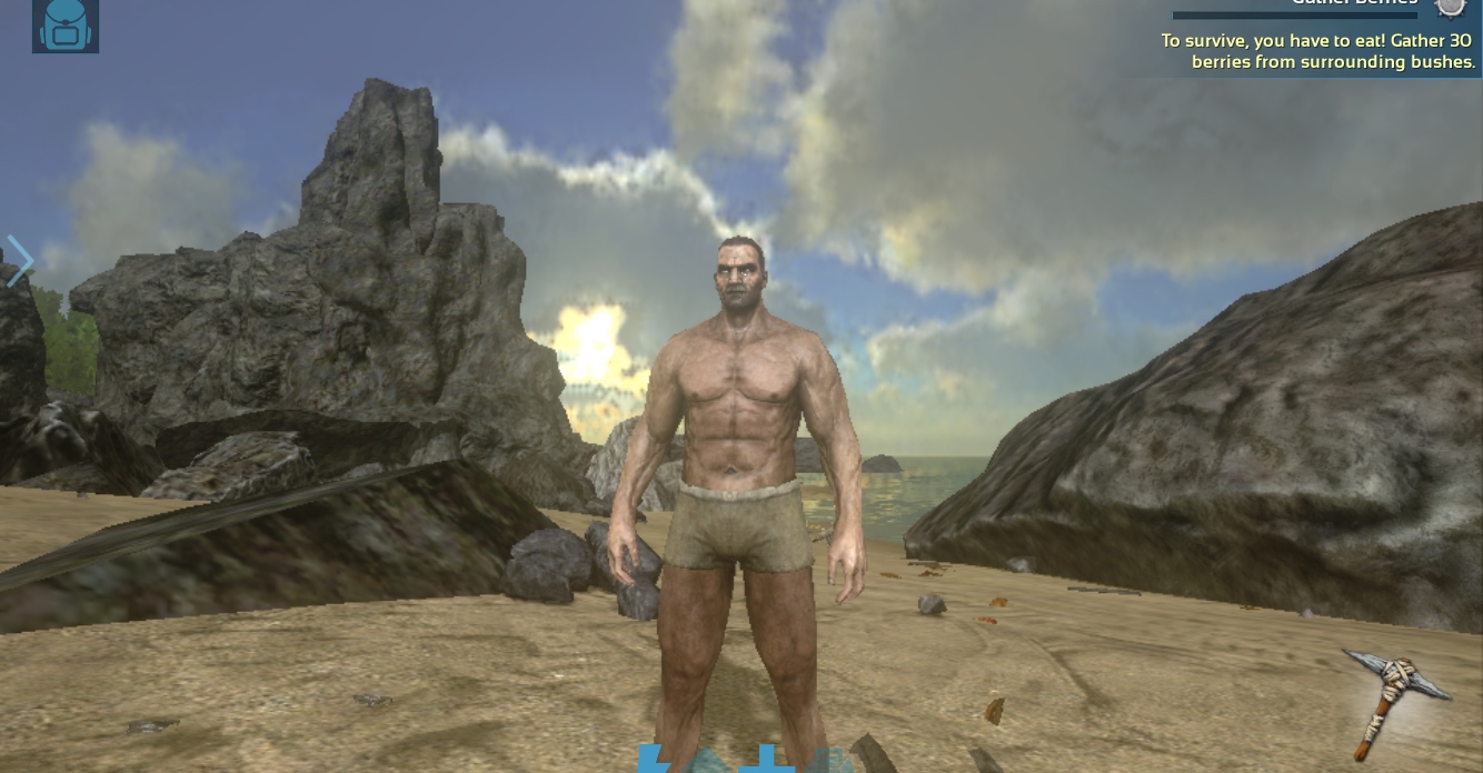 character on sandy beach