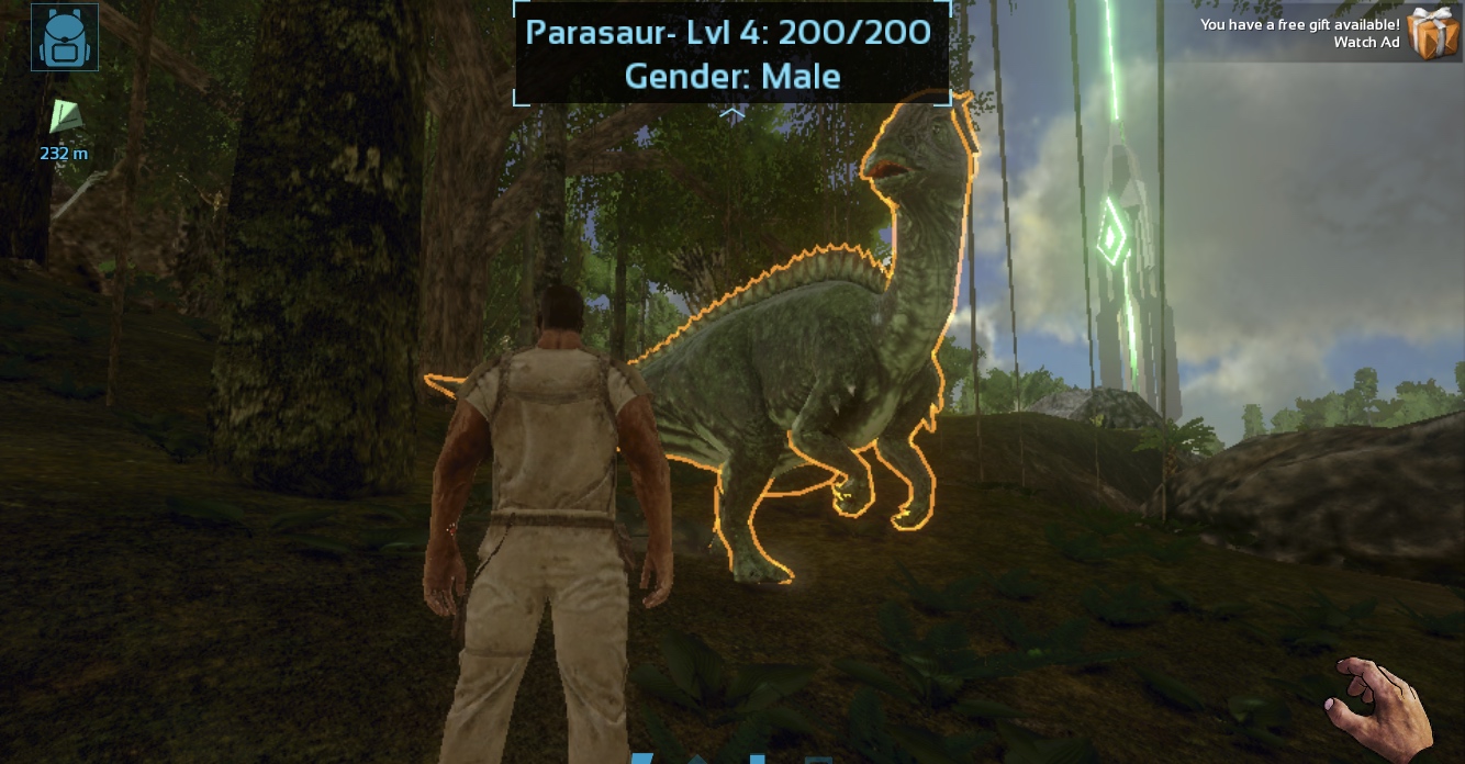 character with parasaur