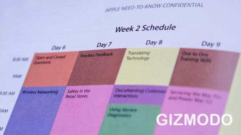 confidential weekly schedule