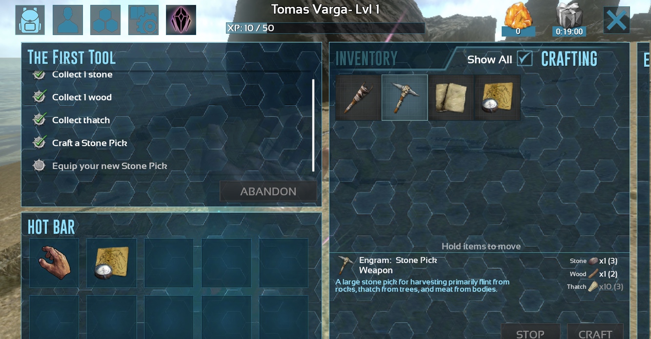 crafting inventory screen