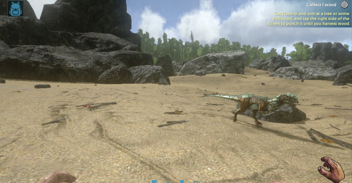 dinosaur on sandy beach