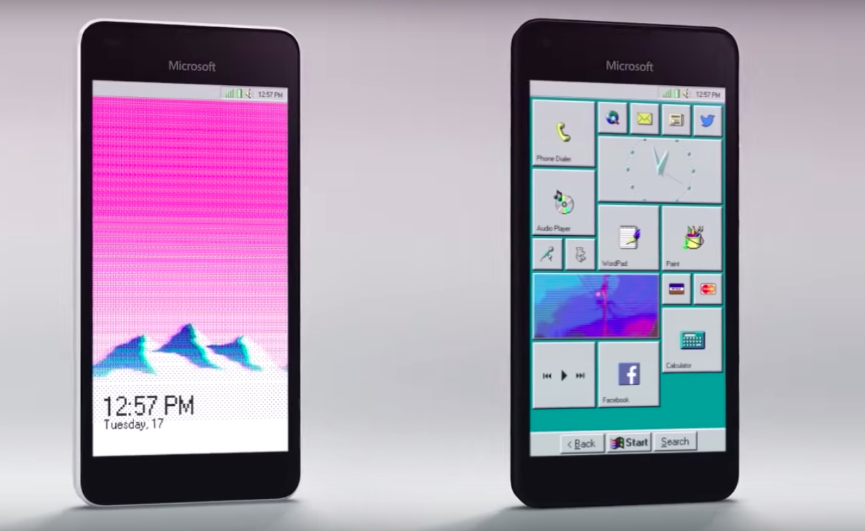 dual smartphones retro display