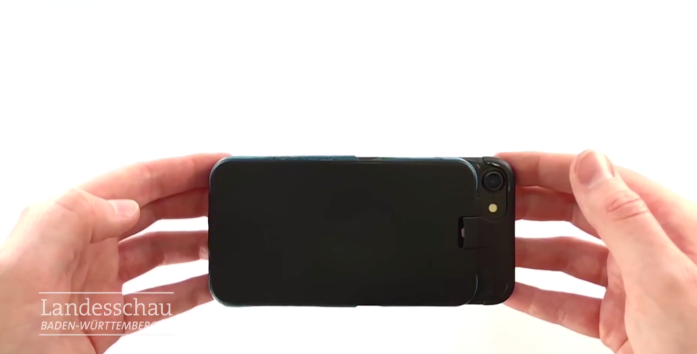 hands holding smartphone