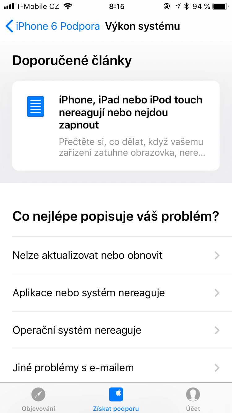iphone support system performance