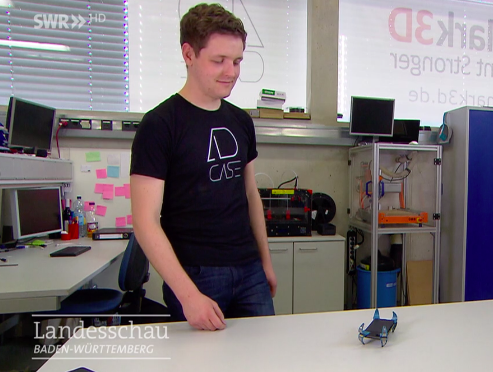 man with robotic device