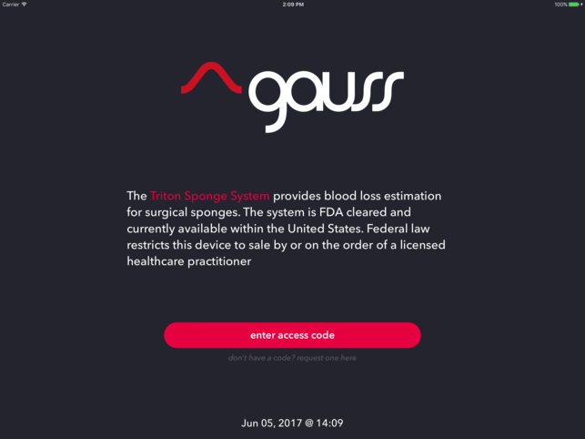 medical app access code screen