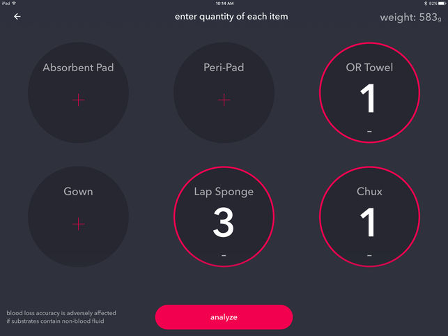 medical app blood loss calculator