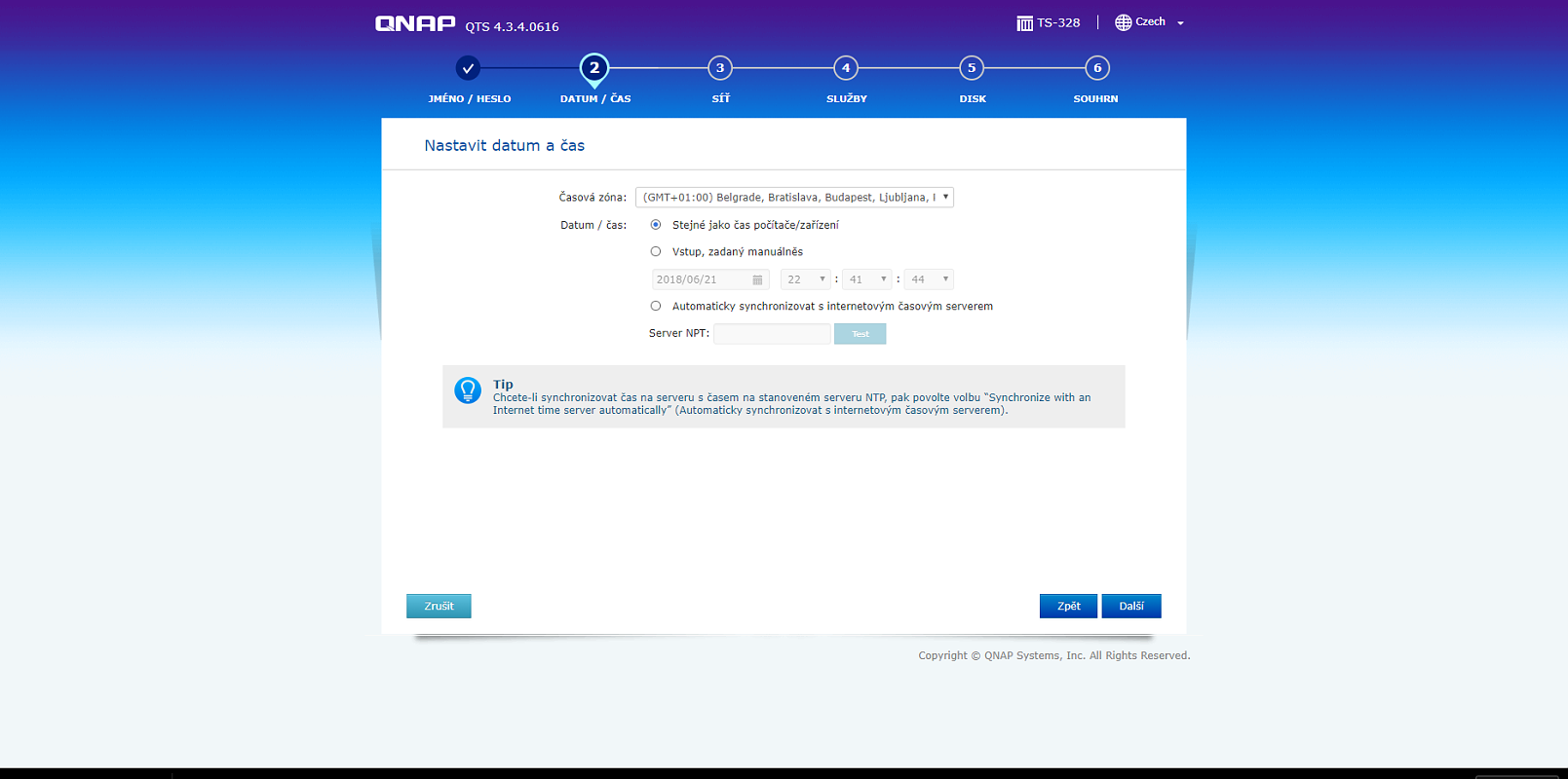 qnap date time settings