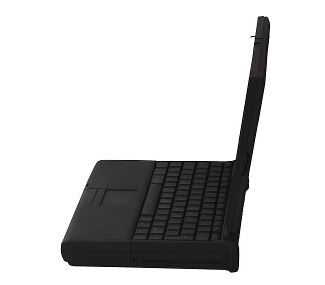 side view black laptop