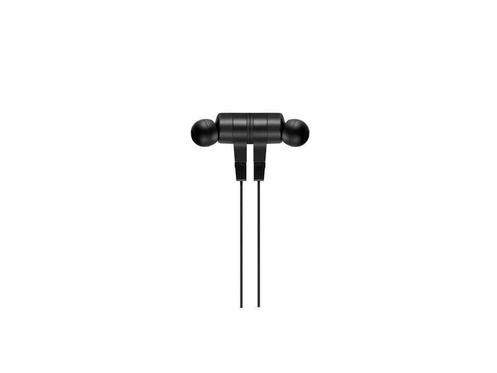black earphones front view