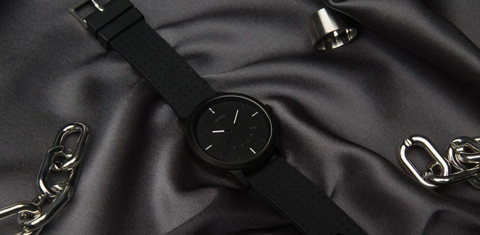 black smartwatch on silk
