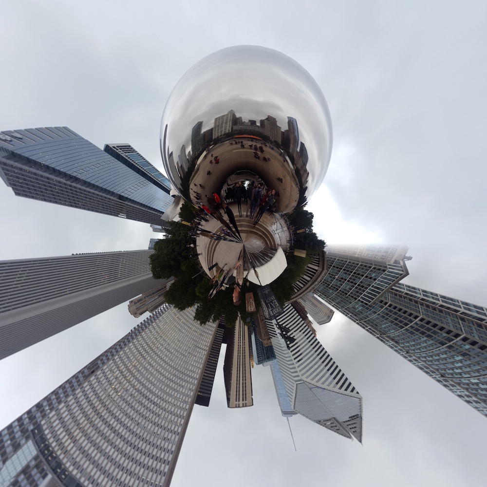 cityscape reflection sphere