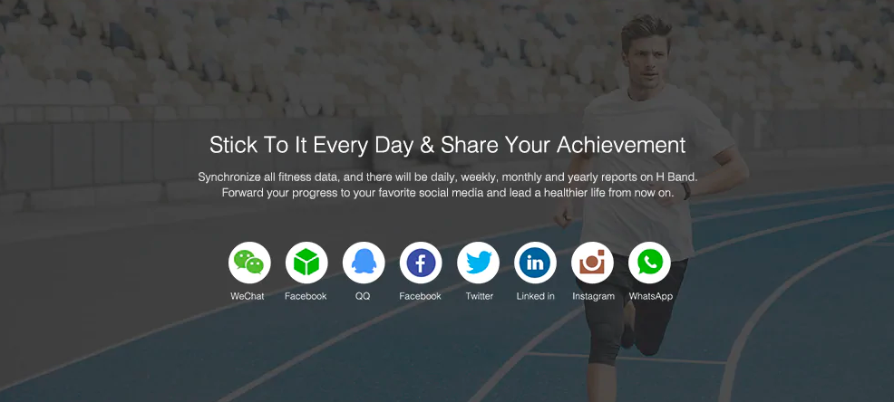 fitness tracker social sharing