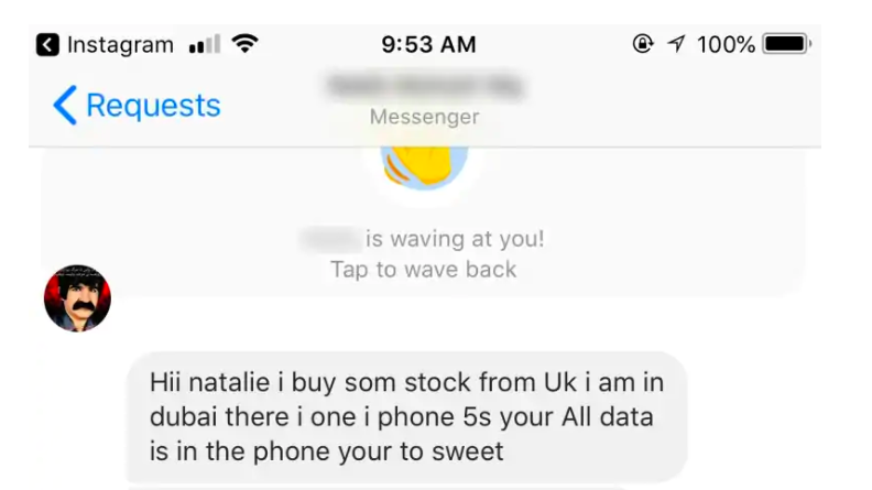 instagram message screenshot