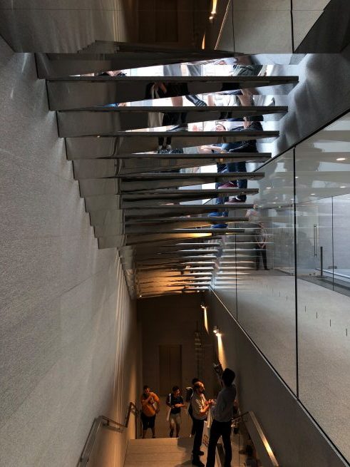 modern staircase with reflections