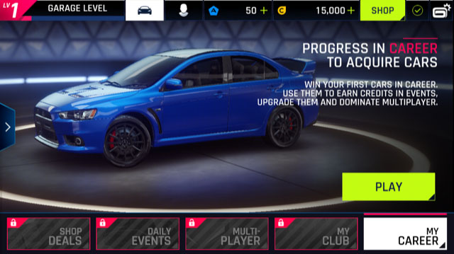 racing game car selection screen