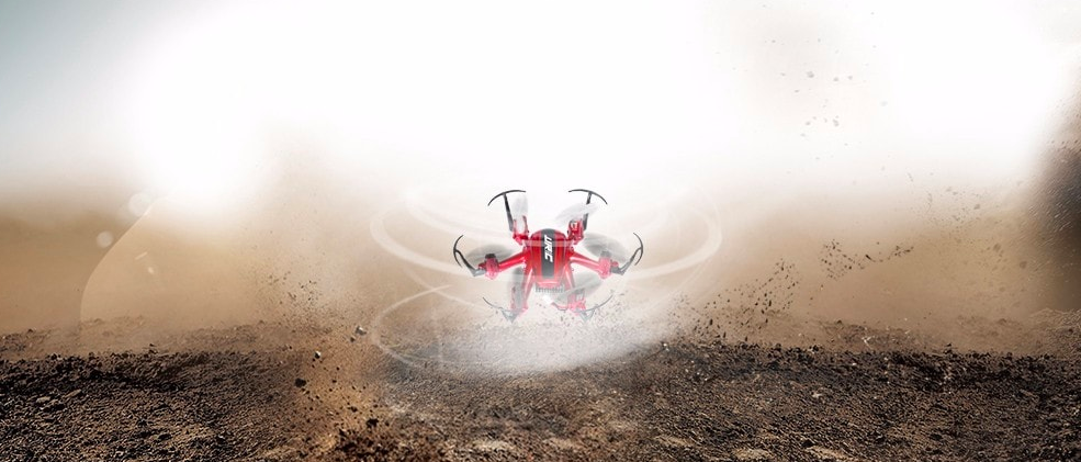 red drone dust cloud