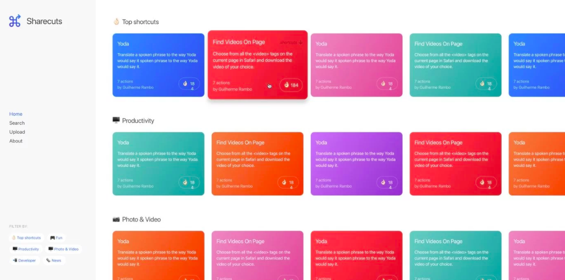sharecuts colorful shortcuts