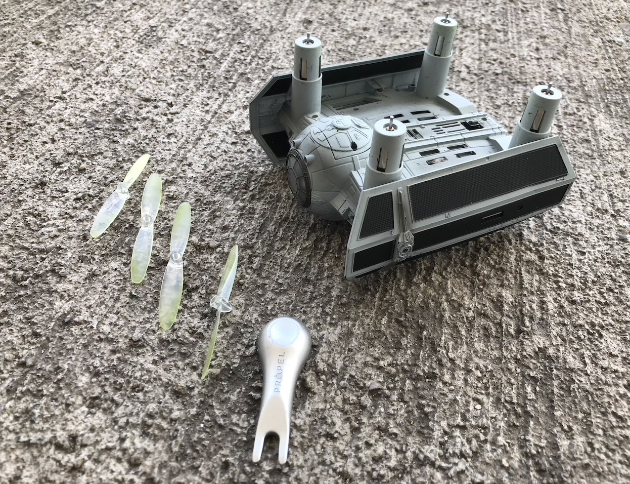 tie fighter drone and propellers