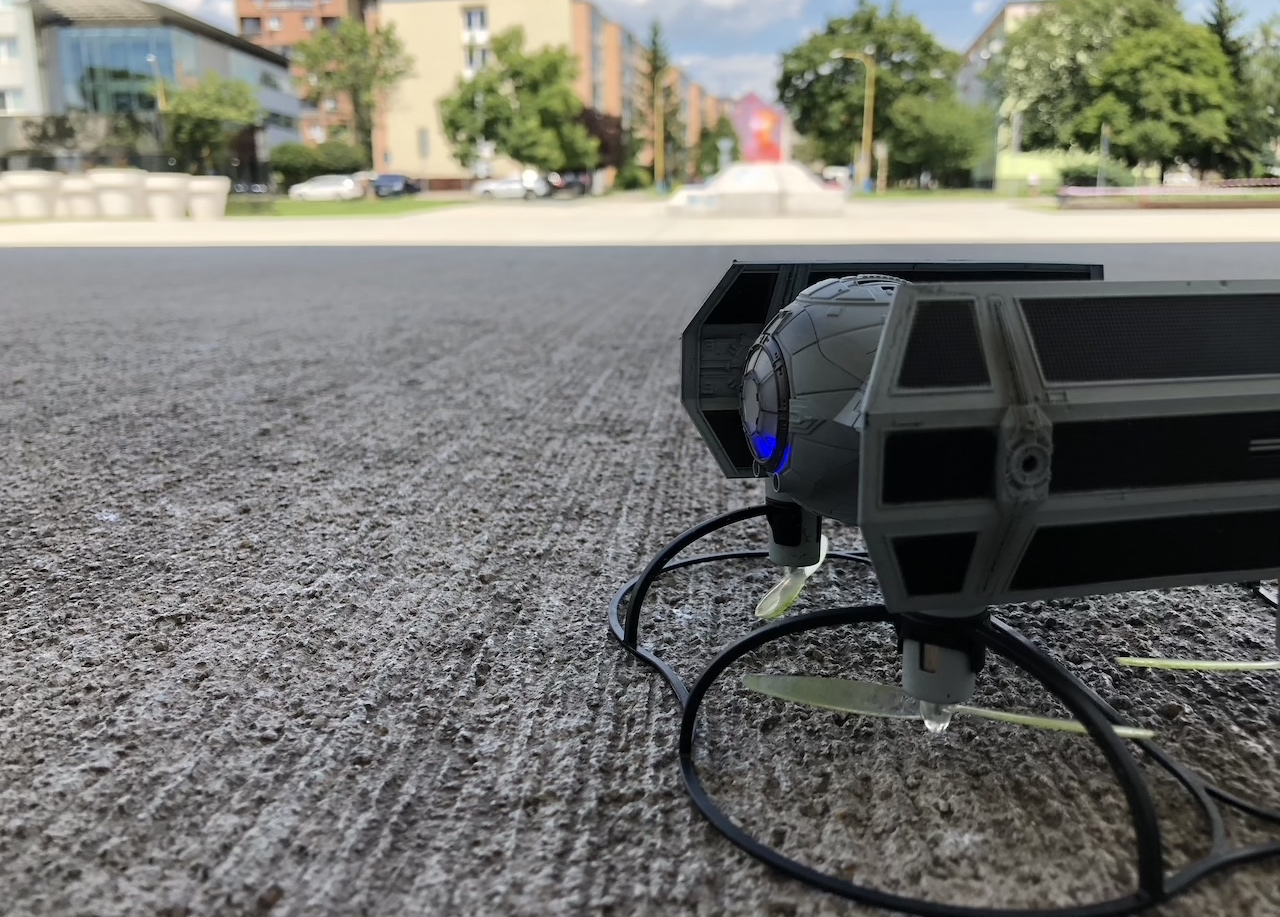 tie fighter drone close up