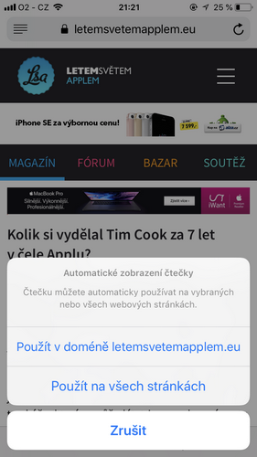 apple website reader mode